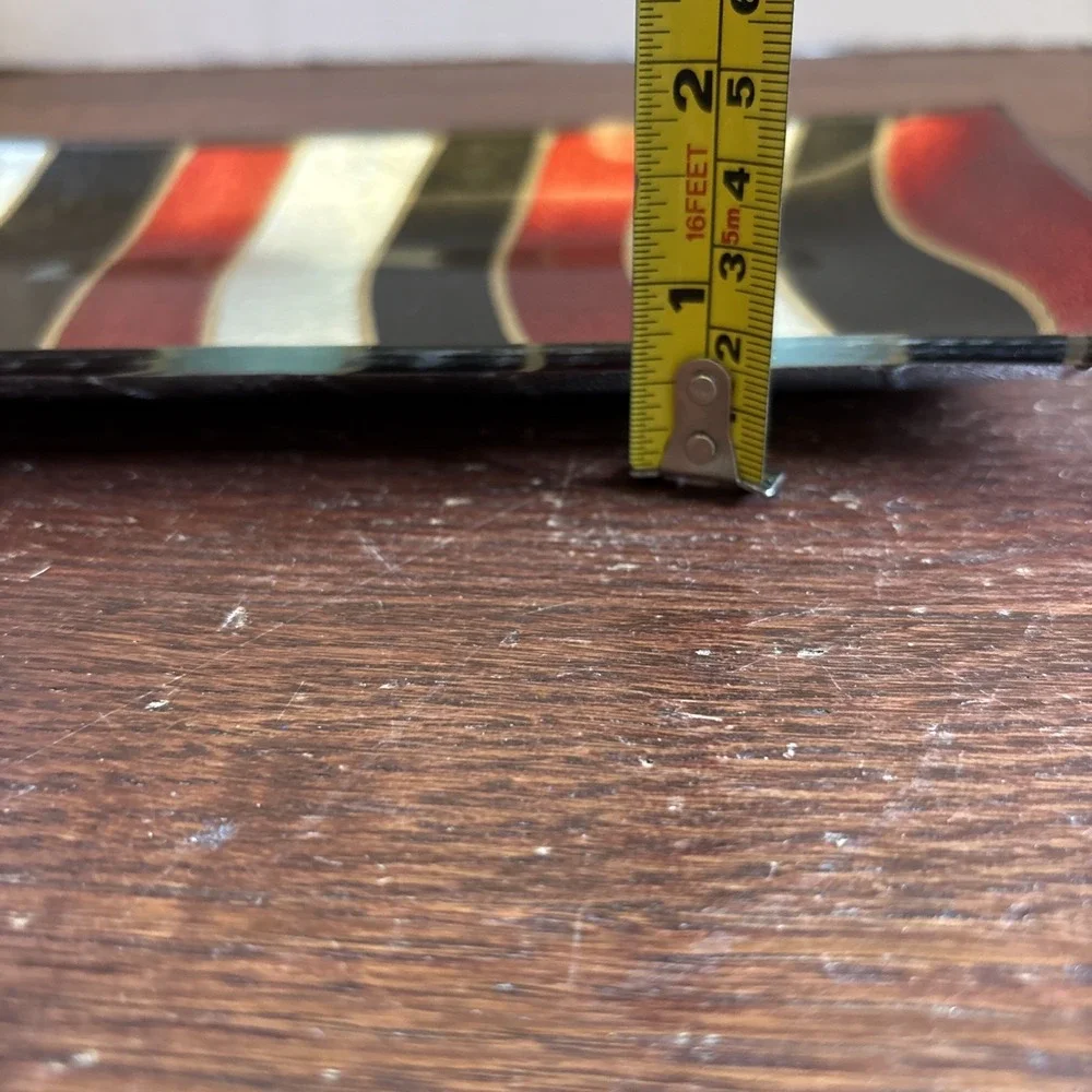 Vintage‎ Colored Metallic Fused Glass Tray, MCM Great!